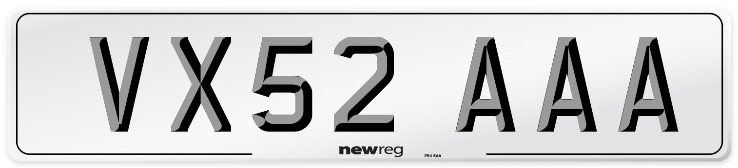 VX52 AAA Number Plate from New Reg